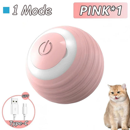 2 Stück Katzenspielzeug, interaktiver Ball, automatischer Rollball, Kunstschwanz, wiederaufladbar, intelligentes Haustier, elektrisches Spielzeug, Katzentraining, imitieren Maus