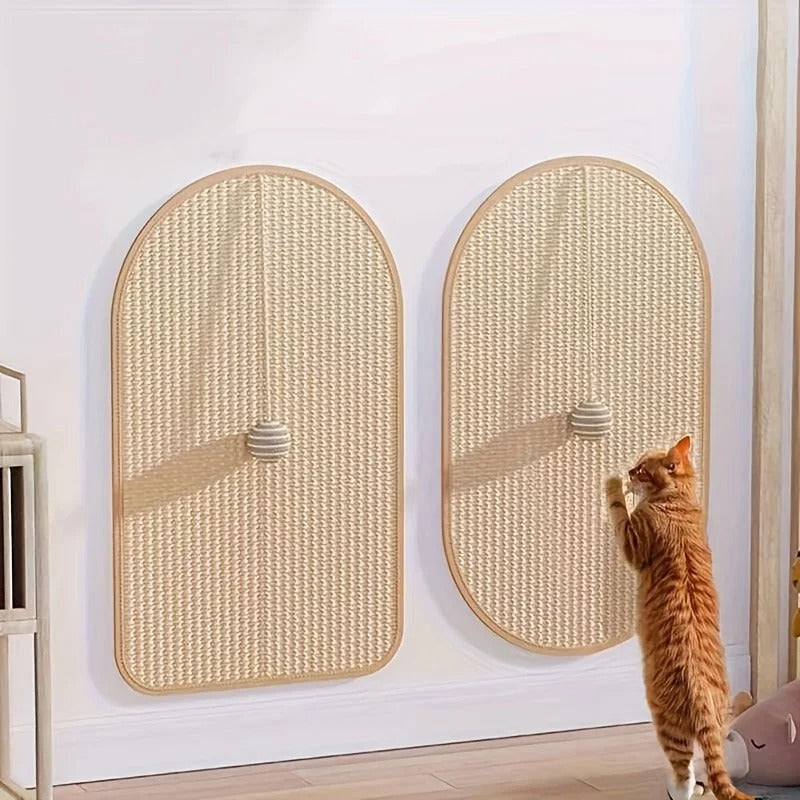 Sisal-Kratzmatte für Katzen – langlebiges, sofasicheres Kratzbrett mit verspieltem Spielzeug für Katzen, Katzenmatte