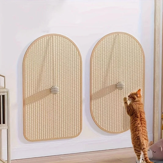 Sisal-Kratzmatte für Katzen – langlebiges, sofasicheres Kratzbrett mit verspieltem Spielzeug für Katzen, Katzenmatte