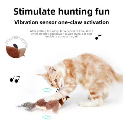 Interaktives Katzenspielzeug mit Katzenminze, elektrischer Pat Bird (mit Katzenminze), berührungsaktiviertes Quietsch-Plüschspielzeug für Hunde und Katzen, wiederaufladbar über USB 4,6 419 Bewertungen ౹