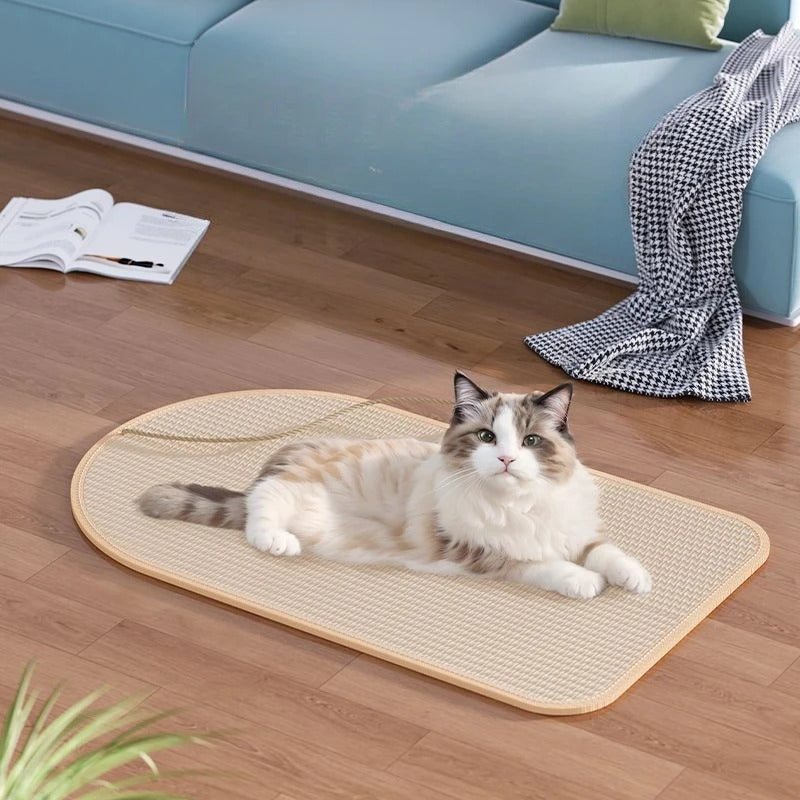 Sisal-Kratzmatte für Katzen – langlebiges, sofasicheres Kratzbrett mit verspieltem Spielzeug für Katzen, Katzenmatte