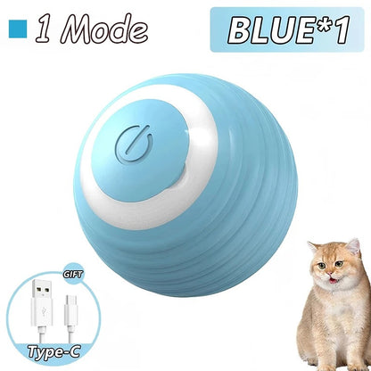 2 Stück Katzenspielzeug, interaktiver Ball, automatischer Rollball, Kunstschwanz, wiederaufladbar, intelligentes Haustier, elektrisches Spielzeug, Katzentraining, imitieren Maus